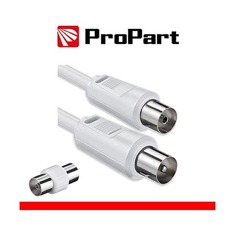 Cavo Antenna Tv Iec 2m Sp-pr + Adattat. Sp-sp Bianco - Foto 1